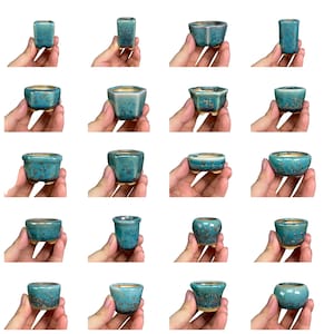 Miniature Ceramic Bonsai Pot | Handmade Turquoise Blue Glazed Planter | Tiny Succulent Pot | Cactus Pot | One of a Kind