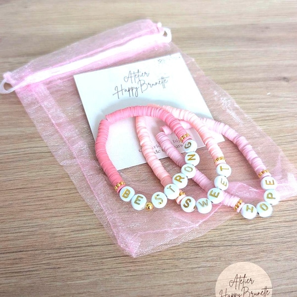 PULSERA PERSONALIZABLE CONSTANCE - Pulsera personalizada. Cuentas Heishi - (nombre / palabra / mantra / iniciales)