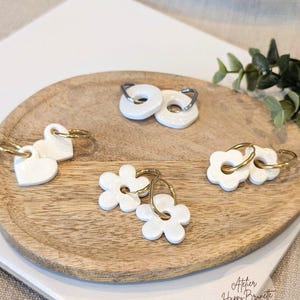 White sequined tassels for stainless steel hoop earrings for women, interchangeable hoop earrings