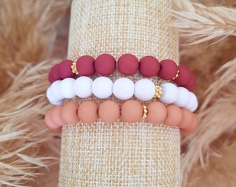 BRACELET 《LEA》 - round bead bracelet - 19 colors