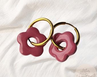 Flower tassels for stainless steel hoop earrings for women, interchangeable hoop earrings
