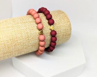 BRACELET 《AMOUR》 - round bead bracelet - 21 colors