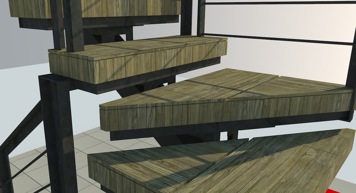 Iron Stair and Railing 3d Sketchup Model Instant Download JPG | Etsy