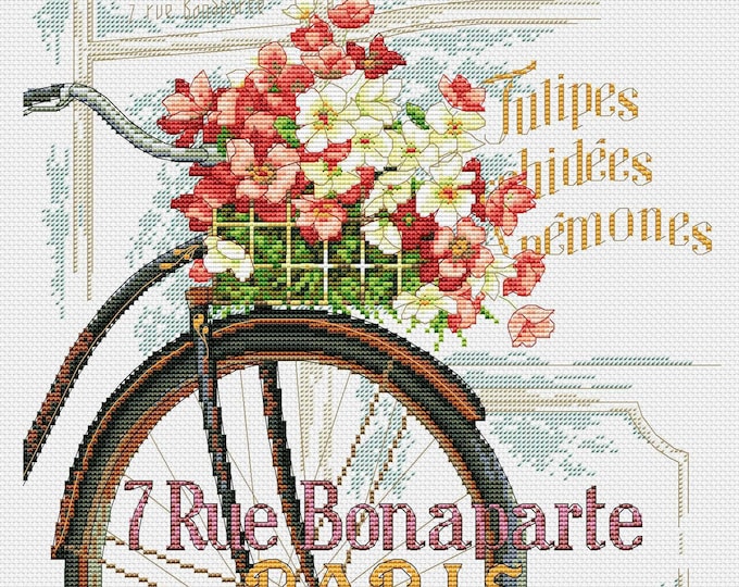 Counted Cross Stitch Kit Girls on Bicycle by Lanarte, Romance Series - Etsy