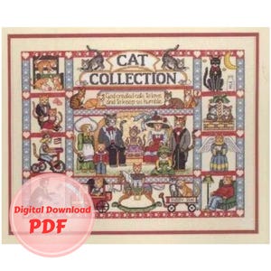 Cross Stitch Pattern - Cat Memories Counted Cross Stitch Pattern - PDF File / Digital File / Instant Download