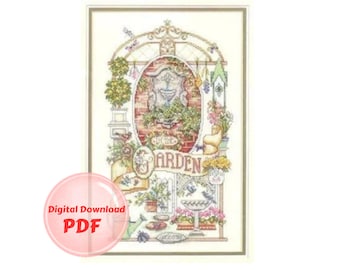 Garden Cross Stitch Pattern: Floral Cottage Design (PDF Pattern)