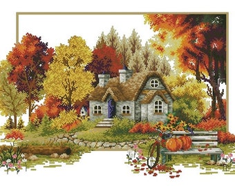 Fall  (Seasons) Counted Cross Stitch/PDF File/Instant Download