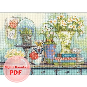 Cross Stitch Pattern - Garden Beauty - Counted Cross Stitch Pattern / PDF File / Digital File /Instant Download