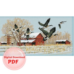 Cross Stitch Pattern - Geese -Counted Cross Stitch/Digital File/Instant Download/PDF File