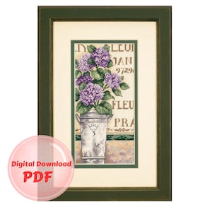 Cross Stitch Pattern - Hydrangea Cross Stitch Pattern / PDF File / Digital File / Instant Download