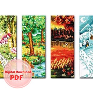 Cross Stitch Pattern - Four Season (Landscape)-Counted Cross Stitch/PDF File/Instant Download