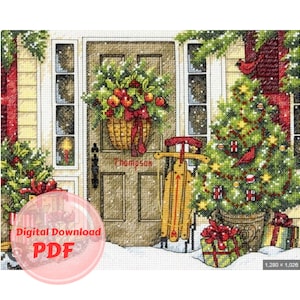 Cross Stitch Pattern - Home For Christmas - Counted Cross Stitch Pattern /PDF File/Digital File/Instant Download