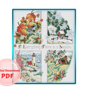 Cross Stitch Chart- Four Seasons -Counted Cross Stitch/PDF File/Instant Download/Digital Download/Seasons of the year
