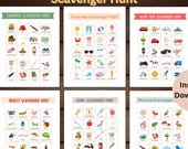 6-in-1 Kids Scavenger Hunt Bundle-Indoor & Outdoor Adventures, Printable Activity for Parties, Holidays, Rainy Days, Road trips, Nature walk