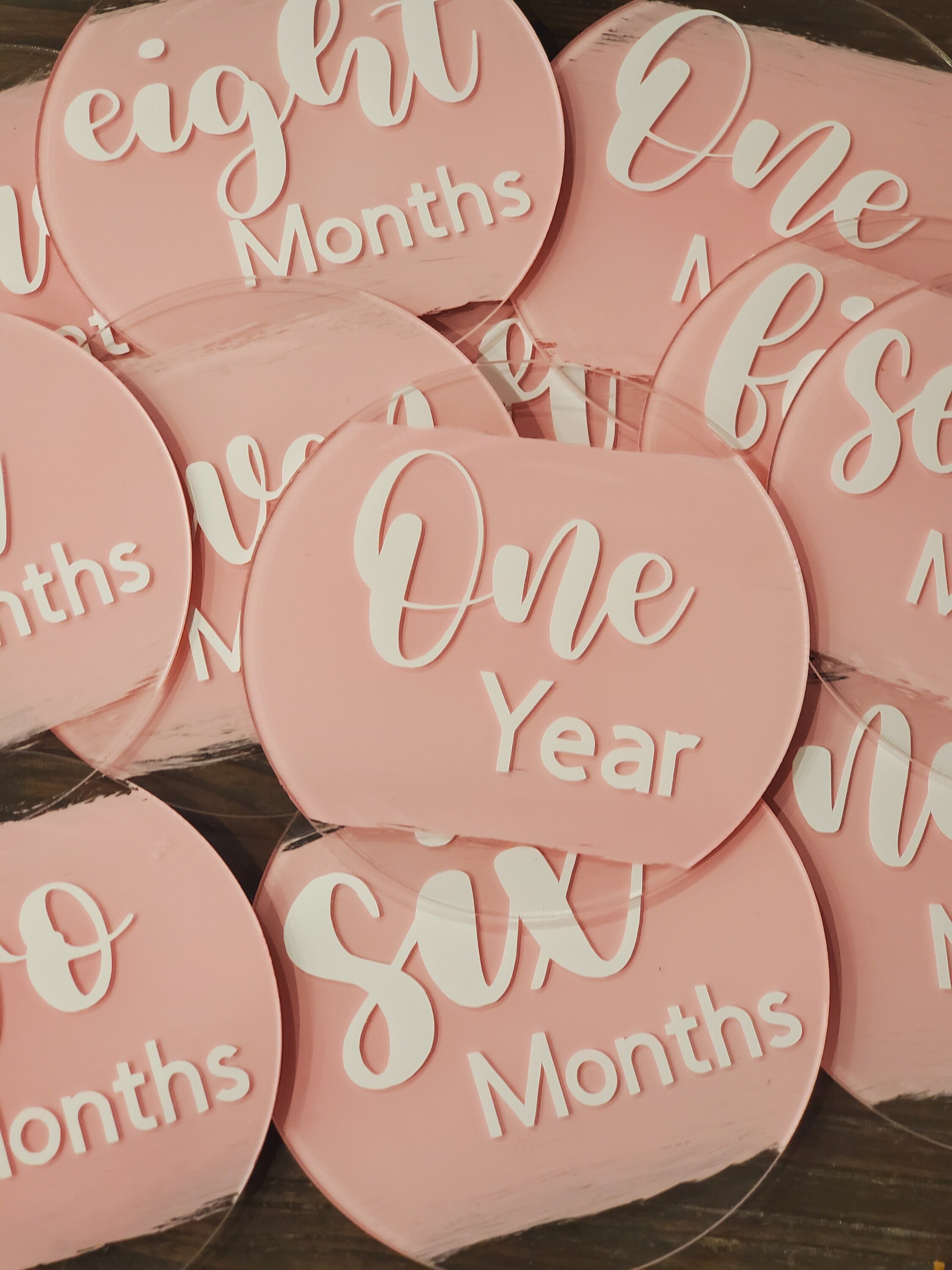 Acrylic Baby Milestones | 12 Month Set Announcement Disc | Pregnancy ...