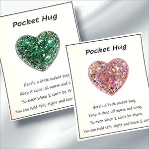 Pocket Hug - Un petit gage d'amour et de réconfort | Cadeau Saint-Valentin | Vous me manquez | Je t'aime | Maman amour | Papa aime | Coeur en résine | Remplisseur de bas