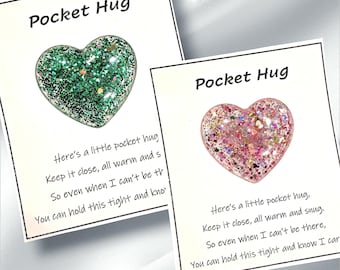 Abrazo de bolsillo con forma de corazón de resina: muestra de amor y consuelo, regalo de San Valentín, te extraño, te amo, amor de mamá, amor de papá, relleno de medias, aula, niños