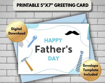Digital Father’s Day Card | Printable Father’s Day Card | Instant Download | 5x7 Greeting Card | DIY Gift for Dad from Kids | Grandpa | Son