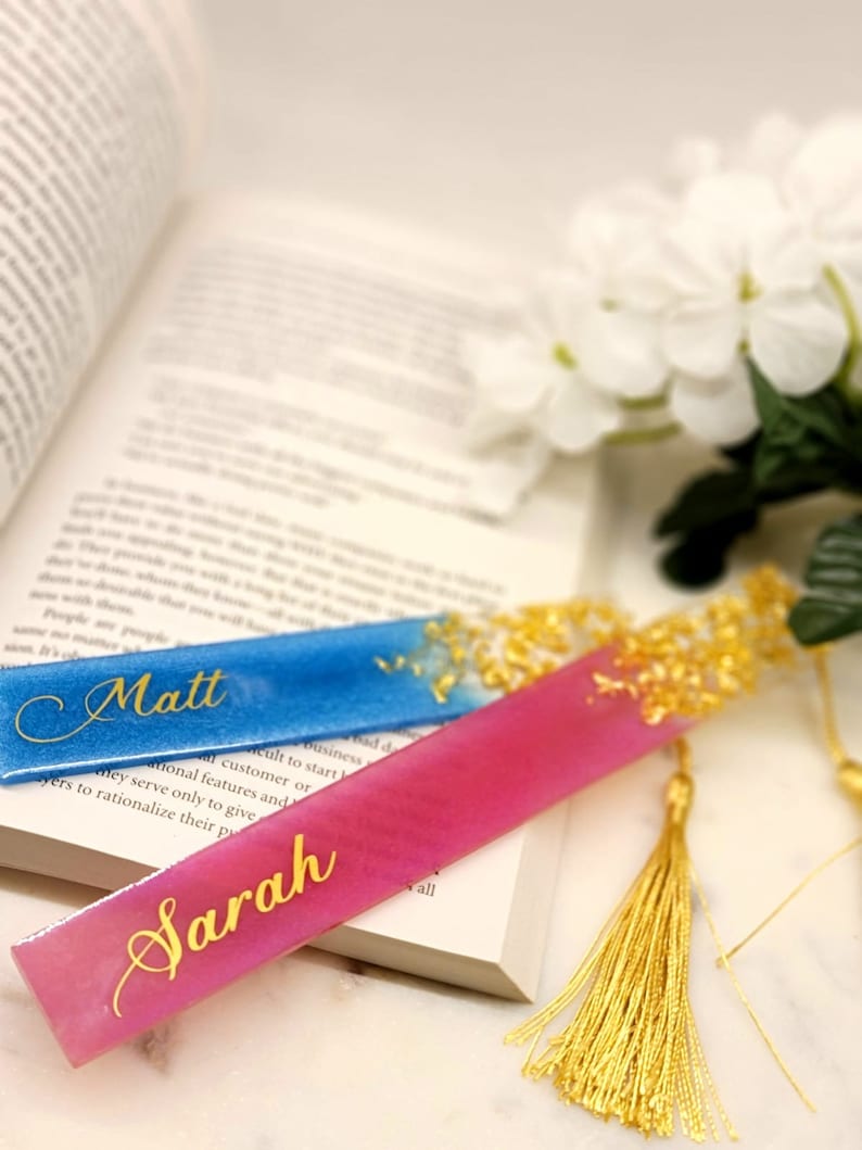 Redemable Bookmark Resin Bookmark With Gold Leaf | Personalized Bookmark | Custom Bookmark ...