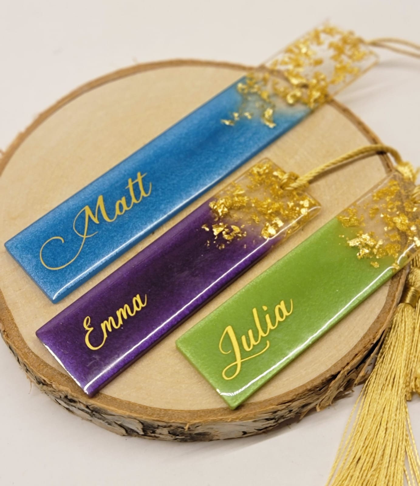 Redemable Bookmark Resin Bookmark With Gold Leaf | Personalized Bookmark | Custom Bookmark ...