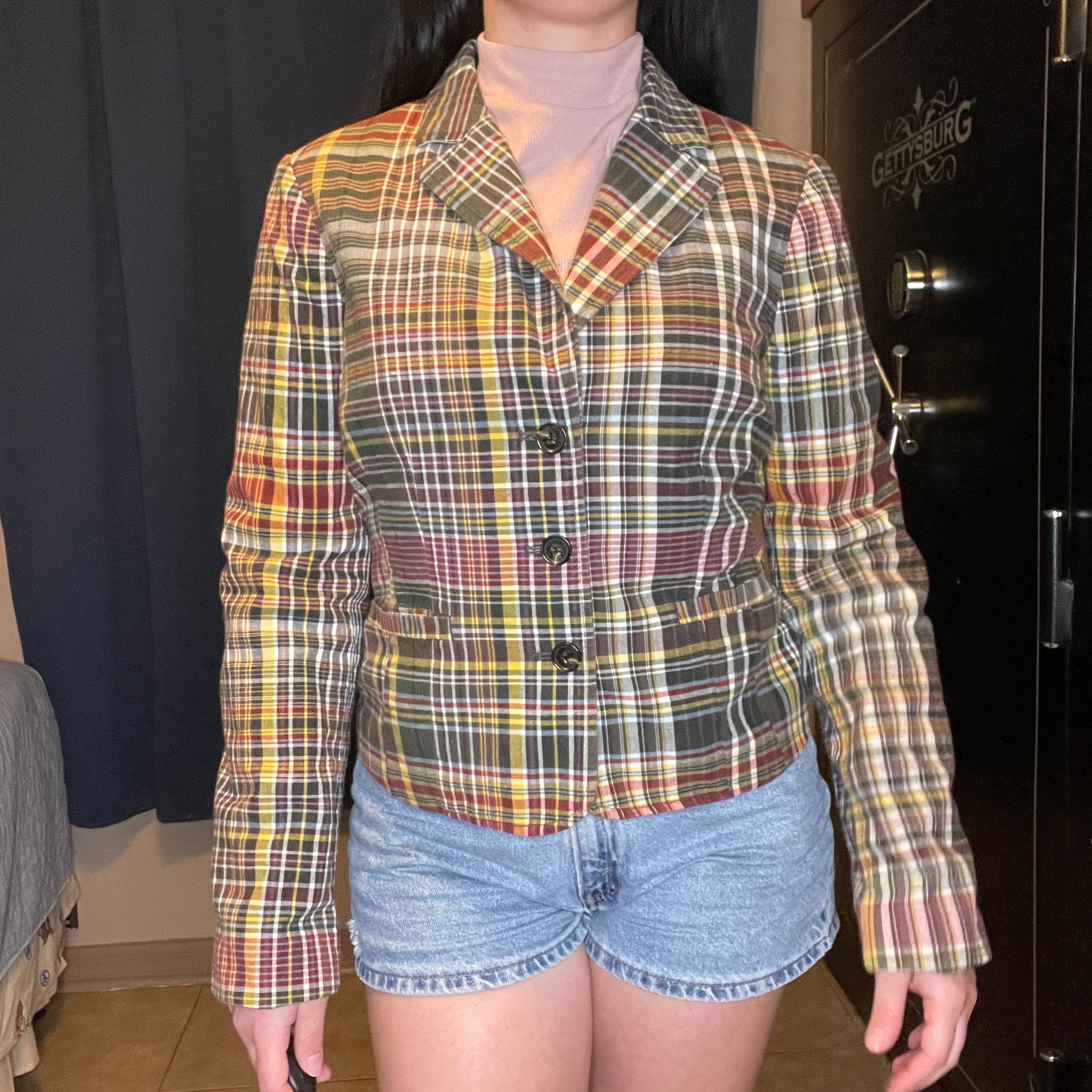 tommy hilfiger plaid blazer