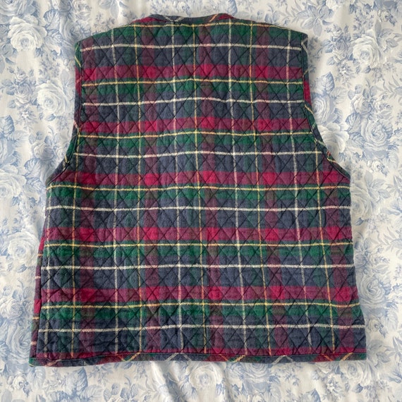 Vintage Puffer Vest Small Quilted Plaid 90s Kidco… - image 4
