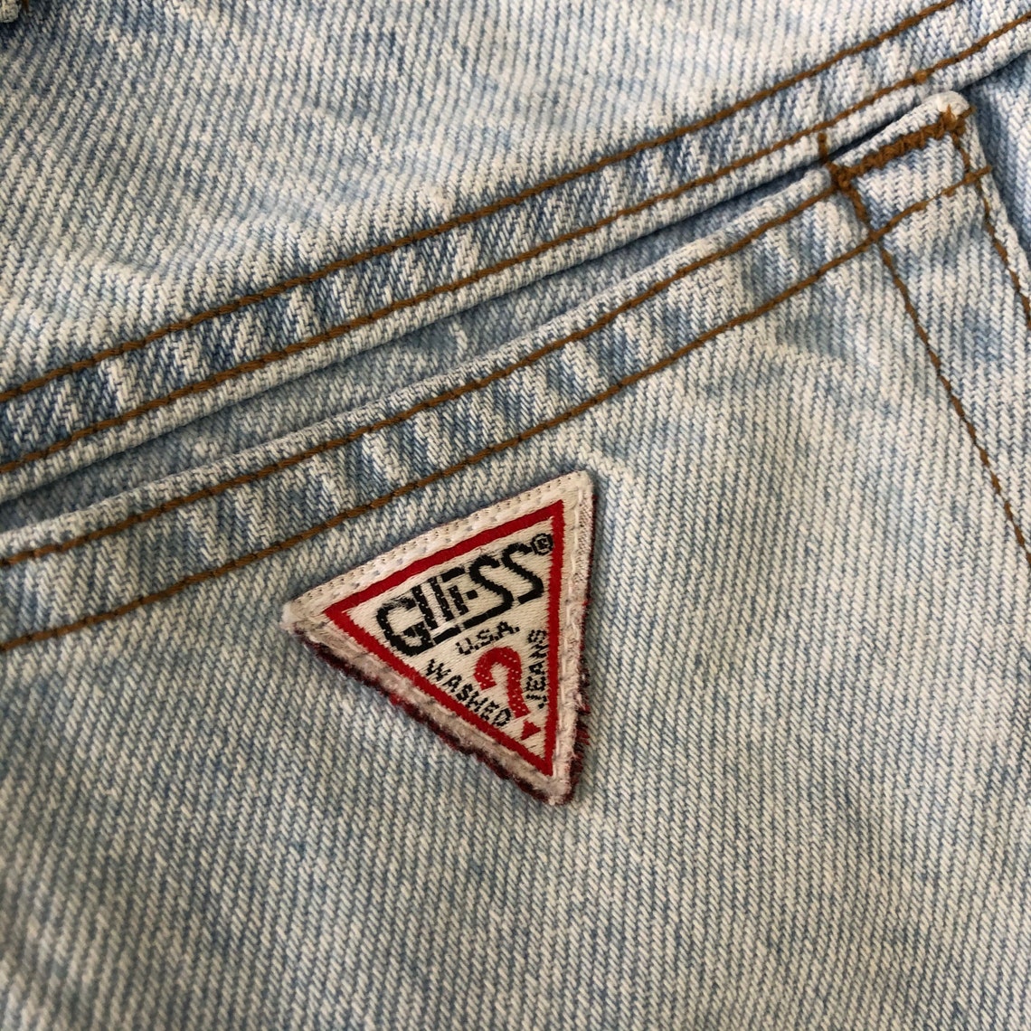 Vintage 80s Guess Jeans Zipper Ankles Reworked Light Wash Etsy