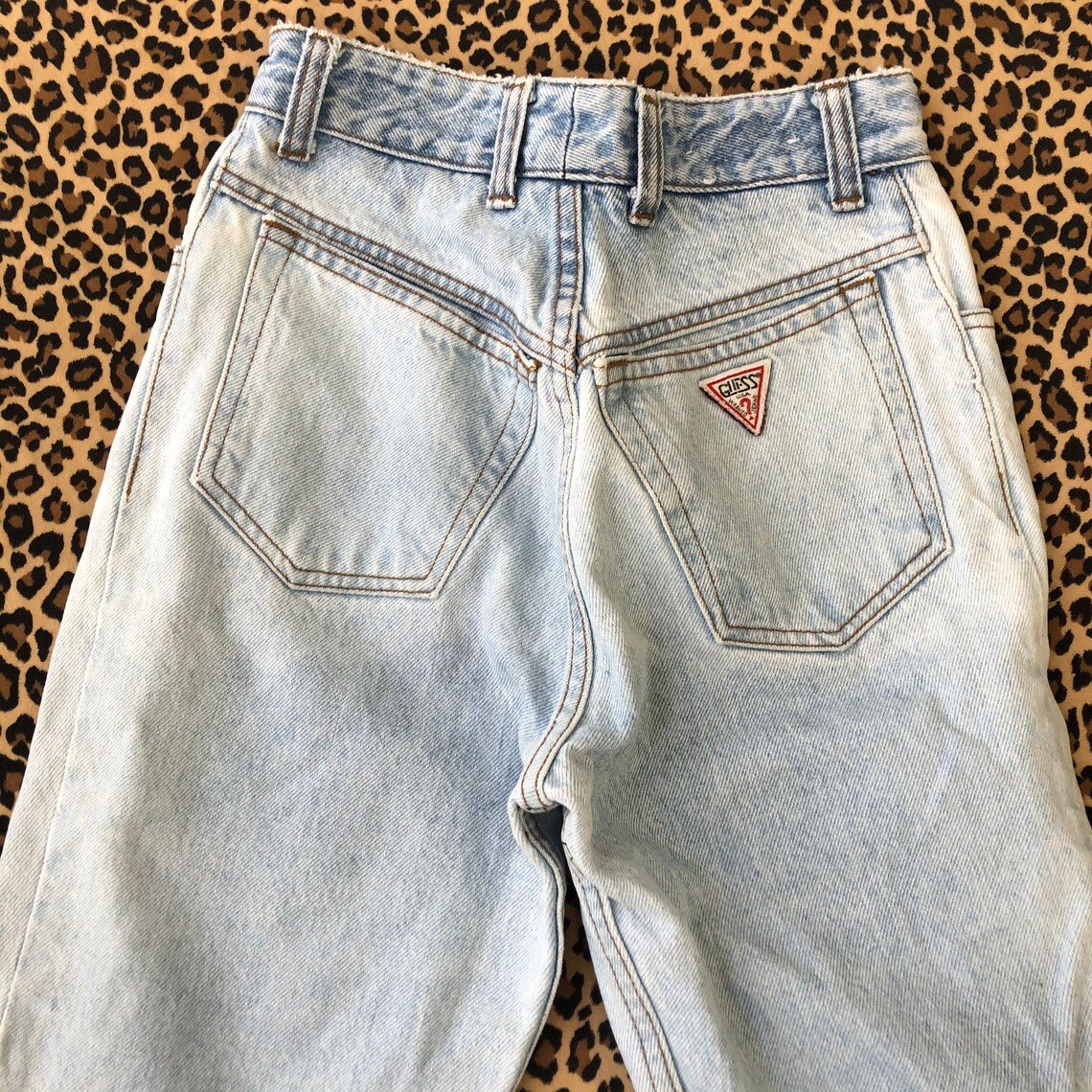 Vintage 80s Guess Jeans Zipper Ankles Reworked Light Wash Etsy