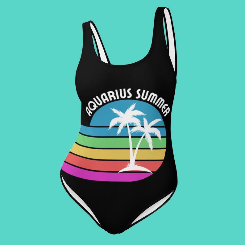 Zodiac Aquarius Summer One-piece Swimsuit - Etsy UK