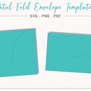 Bundle di modelli digitali per buste piegate a petalo quadrato e A7 per inviti 5x7 e 6x6, biglietti, file di taglio SVG per macchine laser e da taglio