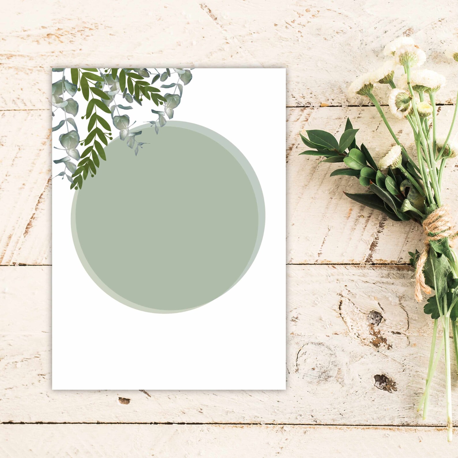 Sage Green Rustic Greenery Template Frame Blank Invitation Etsy