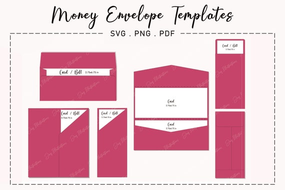 3x7 Money Envelope Digital Printable Template Bundle, Coin Holder, Pocket fold, Ticket Invitation SVG Cut file for Laser & Cutting Machines