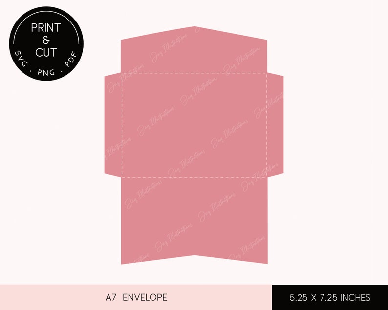 A7 Envelope Digital Template Bundle for 5x7 Cards, Wedding and Birthday Invitations, Pocket Fold
