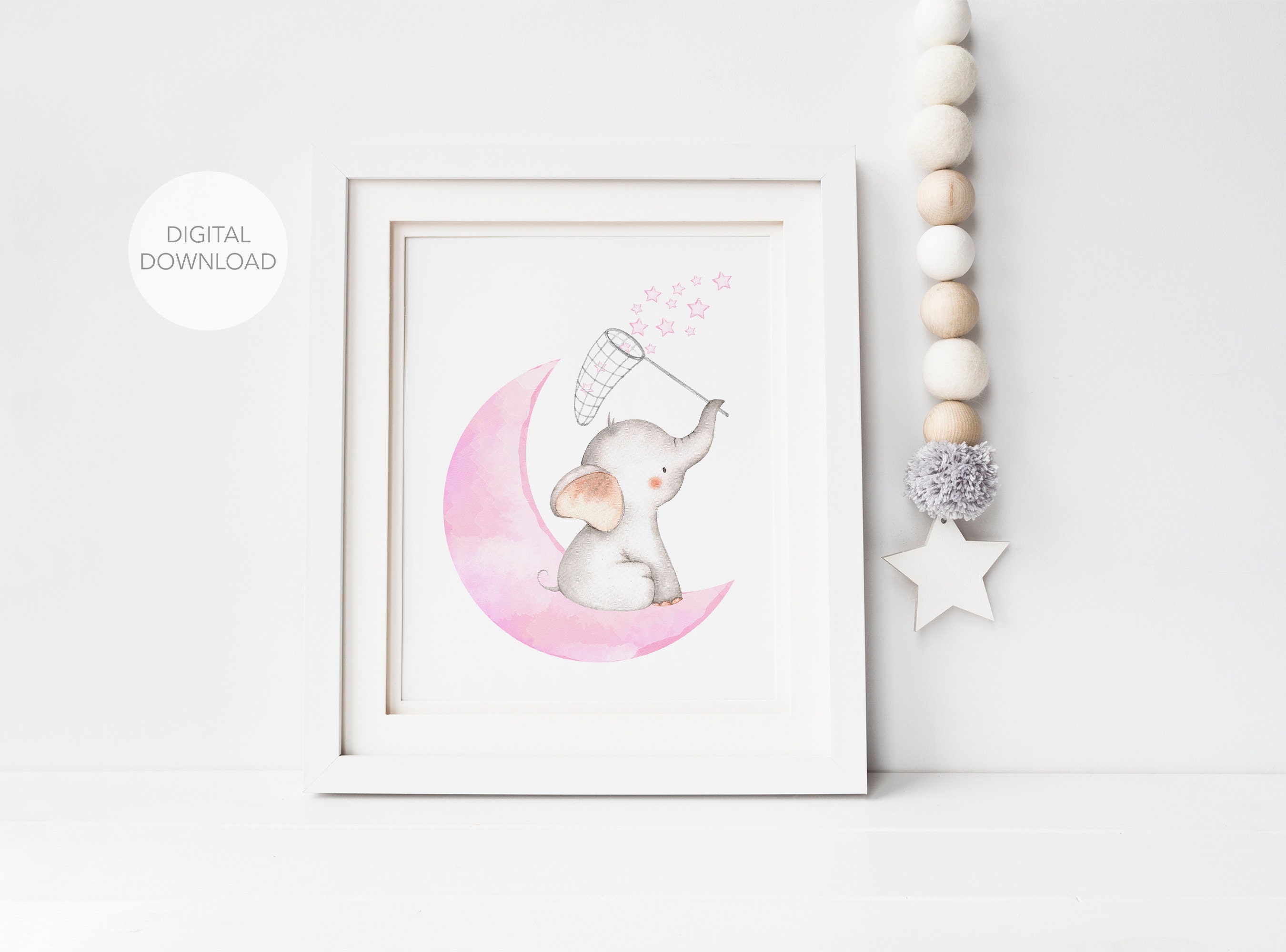 Elephant Nursery Wall Decor Elephant Nursery Art Baby Girl Etsy UK
