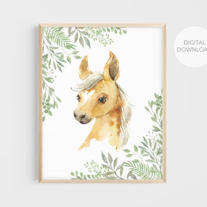 Horse Nursery Wall Decor, Farm Animals Nursery Art, Gender Neutral Nursery Decor, Horse Wall Art, Digital Download, Printable Wall Decor