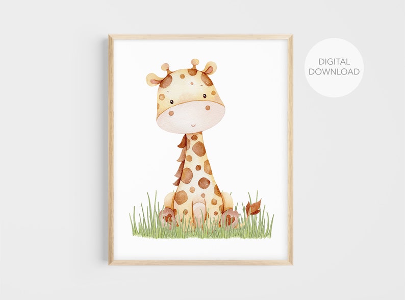 Giraffe Nursery Wall Decor, Giraffe Nursery Art, Gender Neutral Nursery