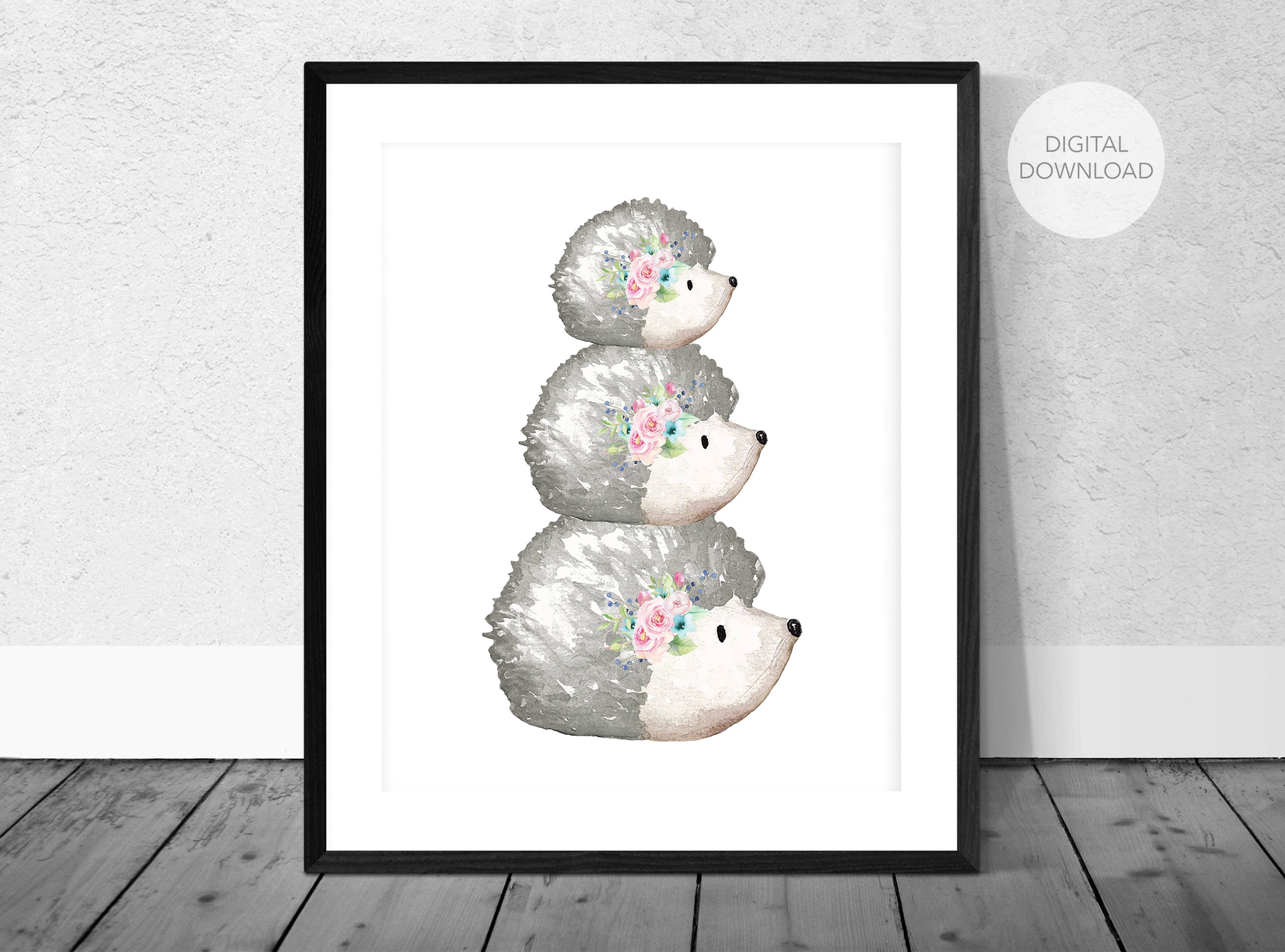 Hedgehog Nursery Wall Decor Hedgehogs Nursery Wall Art Baby Etsy UK