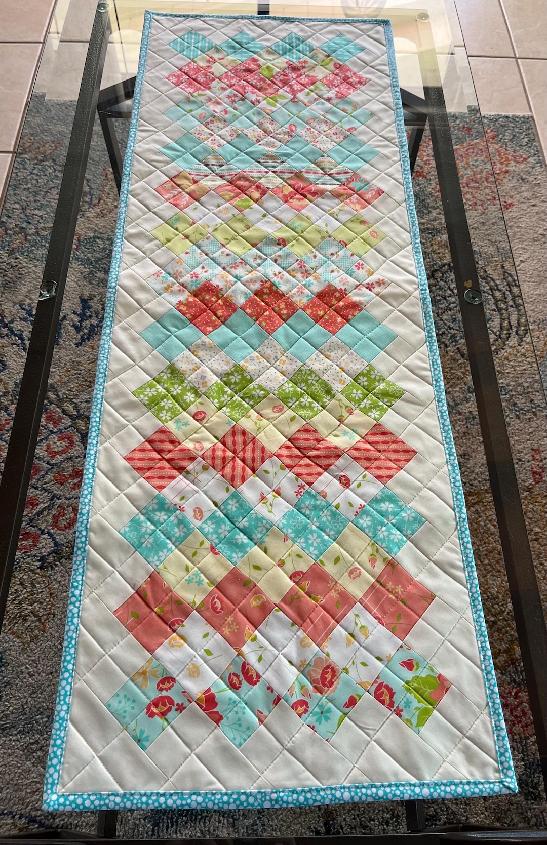 Handmade Spring QUILTED Table Runner / Table Topper / Easter - Etsy