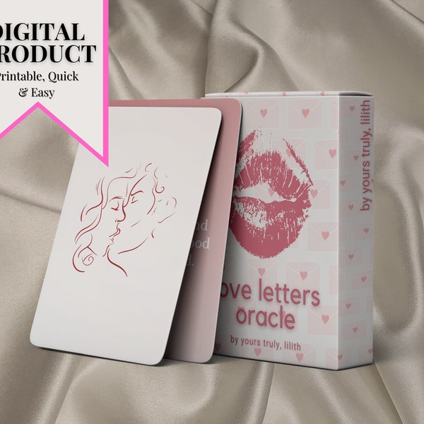 MESSAGES ROMANTIQUES Digital Oracle Deck - Tarot Gift Love cartes imprimables pour romance, amoureux, âmes sœurs, flammes jumelles, ex, situations difficiles