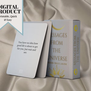 MESSAGGI dall'UNIVERSO Digital Oracle Deck - Carte Oracle stampabili dei Tarocchi per l'orientamento, Connessione alle guide spirituali e agli angeli, Vacanze