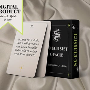 NO BULLSHIT Digitales Orakel Deck - Tarot Geschenk druckbare brutal ehrliche Orakel Karten für psychische Tarot Lesungen und Wahrsagerei, Urlaub
