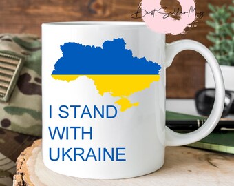 Estou com a Ucrânia | Caneca do mapa de Ucrânia de <br> Entrega Rápida? Bandeira de Ucrânia Caneca de <br> Crie Seu Próprio Produto! Eu apoio a Copa da Ucrânia | Copo | Copo Personalizado | Pare Putin | Foda-se Putin |