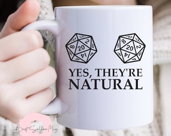 sim são naturais caneca | Caneca inspirada Dungeons and Dragons de &lt;br&gt; Crie Seu Próprio Produto! Caneca DND | Vestuário D&D | Copo Mestre da Masmorra | Tanques de dados DND | Jogos de tabuleiro