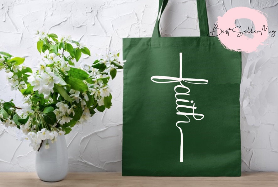 Faith Tote | Faith | Church Bag | Christian Graphic Bag | Christian Bag | Gift Bag | Religious Totes | Christian Tote for Women | Christian
