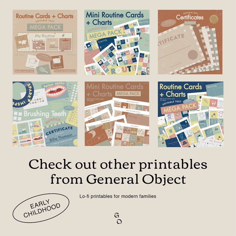 A colorful kid's routine cards featuring visual icons and clear, designed to assist children in organizing and completing their daily routines with independence