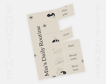 Kids Routine Chart Template: 240 Visual Cards, Minimalist Flip Chart (Digital Download)