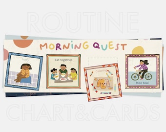 90s Visual Routine Cards: Montessori Kids Chart (Digital Download)
