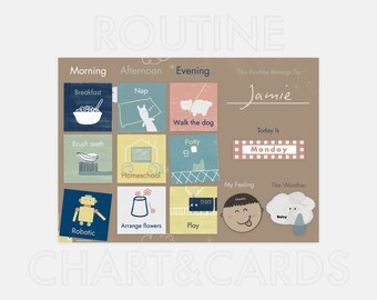 Kids Visual Routine Chart & Cards: Montessori Printable (Digital Download)