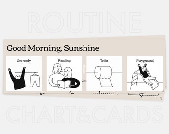 Montessori Routine Chart Template: 240 Visual Cards (Digital Download)