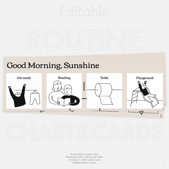 Montessori Routine Chart Template: 240 Visual Cards (Digital Download)